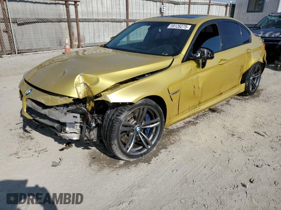 2015 BMW M3 with VIN WBS3C9C59FP803866, listed as a Copart auction lot 59126275 with 115,868 mi miles and Salvage title. Bid and sale history available at DreamBid. Image 1.