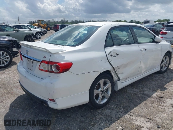 2013 Toyota Corolla L with VIN 5YFBU4EEXDP089483, listed as a IAAI auction lot 41923860 with 108,886 mi miles. Bid and sale history available at carsss.com. Image 4.