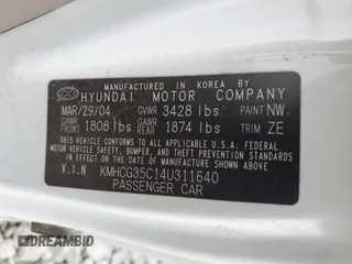2004 Hyundai Accent GL with VIN KMHCG35C14U311640, listed as a Copart auction lot 78511284 with 175,004 mi miles and Salvage Title. Bid and sale history available at carsss.com. Image 12.