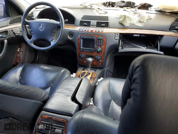 2002 Mercedes-Benz S-Class 5.0L with VIN WDBNG75J72A274447, listed as a Copart auction lot 45355435 with 0 mi miles and Salvage Title. Bid and sale history available at carsss.com. Image 8.