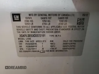 2012 GMC Terrain SLE-2 with VIN 2GKFLSE53C6372191, listed as a Copart auction lot 48164075 with 172,053 mi miles and Clean Title. Bid and sale history available at DreamBid. Image 13.