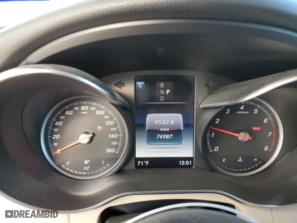 2019 Mercedes-Benz GLC with VIN WDC0G4JB4KV119737, listed as a Copart auction lot 80823114 with 74,987 mi miles and Salvage Title. Bid and sale history available at carsss.com. Image 9.