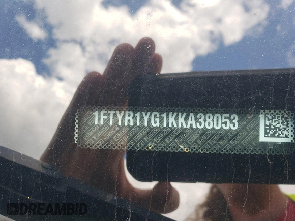 2019 Ford Transit with VIN 1FTYR1YG1KKA38053, listed as a IAAI auction lot 42631415 with 93,195 mi miles and . Bid and sale history available at DreamBid. Image 2.