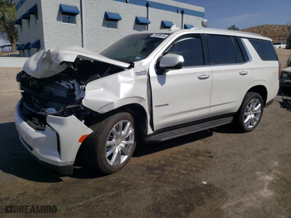 2023 Chevrolet Tahoe High Country with VIN 1GNSKTKL9PR550192, listed as a Copart auction lot 73038414 with 7,968 mi miles and Salvage Title. Bid and sale history available at carsss.com. Image 1.