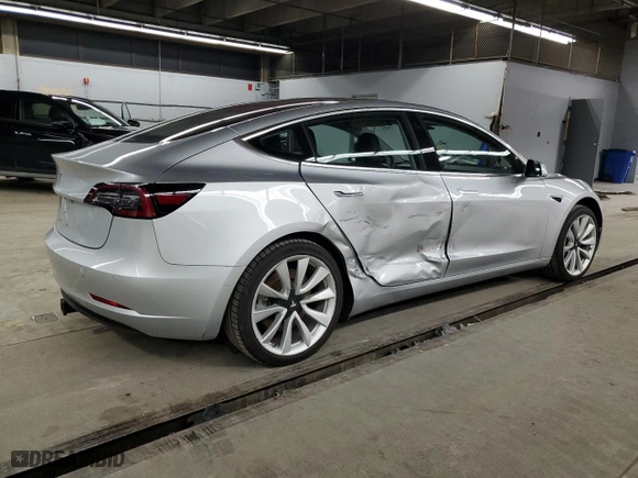 2018 Tesla Model 3 Long Range Battery with VIN 5YJ3E1EA1JF003465, listed as a Copart auction lot 48728055 with 67,047 mi miles and Salvage Title. Bid and sale history available at carsss.com. Image 3.