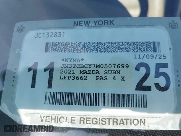 2021 Mazda CX-9 Touring with VIN JM3TCBCY7M0507699, listed as a IAAI auction lot 42603614 with 62,635 mi miles and . Bid and sale history available at DreamBid. Image 17.