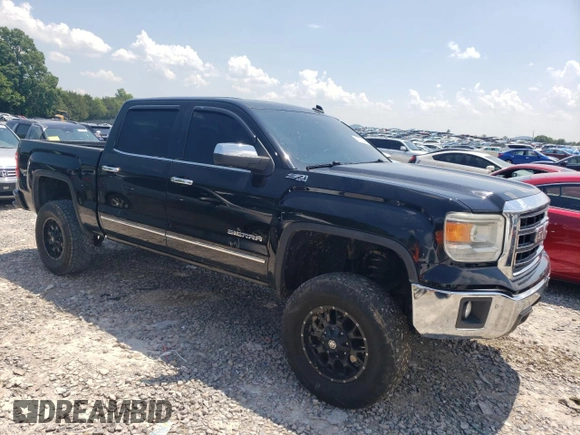 2014 GMC Sierra 1500 SLT with VIN 3GTU2VEC1EG215367, listed as a Copart auction lot 63672945 with 134,526 mi miles and Salvage title. Bid and sale history available at DreamBid. Image 4.