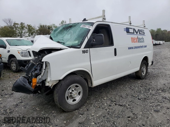 2020 Chevrolet Express Cargo with VIN 1GCWGAFP7L1271104, listed as a Copart auction lot 50661145 with Not provided miles and Salvage title. Bid and sale history available at DreamBid. Image 1.