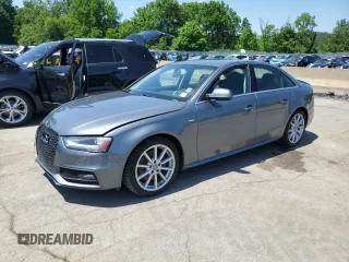 2014 Audi A4 Premium Plus with VIN WAUFFAFL2EN029636, listed as a Copart auction lot 61345335 with 127,310 mi miles and Salvage title. Bid and sale history available at DreamBid. Image 1.