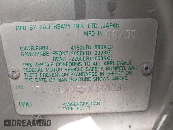 2005 Subaru Forester XS L.L. Bean с VIN JF1SG67655H727036, выставлен на аукционе IAAI как лот 42228111 с пробегом 215 925 миль миль и . История ставок и продаж доступна на DreamBid. Изображение 9.