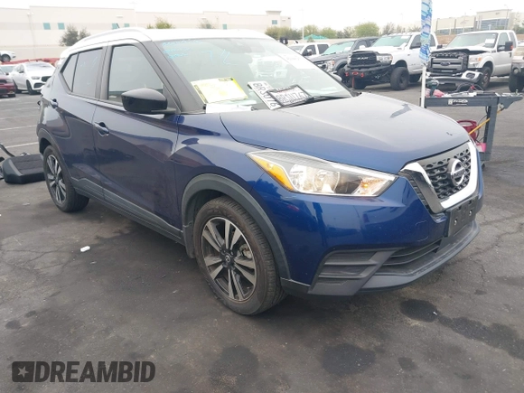 2020 Nissan Kicks SV with VIN 3N1CP5CV2LL501138, listed as a IAAI auction lot 42140257 with 56,959 mi miles. Bid and sale history available at carsss.com. Image 1.