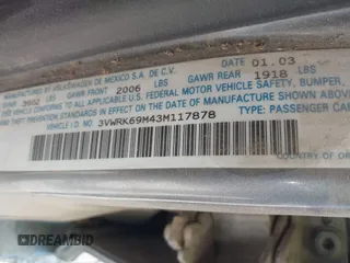 2003 Volkswagen Jetta GL z VIN 3VWRK69M43M117878, wystawiony jako IAAI lot #42553211 z przebiegiem 183 524 mil mil oraz . Historia ofert i sprzedaży dostępna na DreamBid. Obrazek 9.