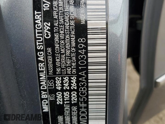2010 Mercedes-Benz E-Class E 350 Luxury with VIN WDDHF5GB3AA103498, listed as a Copart auction lot 49733685 with 117,195 mi miles and Salvage Title. Bid and sale history available at carsss.com. Image 12.