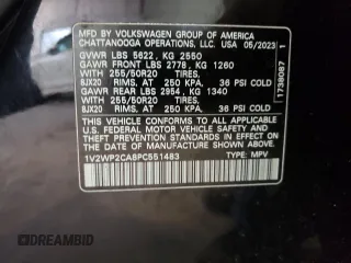 2023 Volkswagen Atlas SE с VIN 1V2WP2CA8PC551483, выставлен на аукционе Copart как лот 37207774 с пробегом 13 663 миль миль и . История ставок и продаж доступна на DreamBid. Изображение 14.