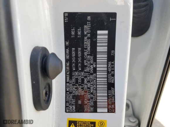 2019 Toyota Highlander SE with VIN 5TDJZRFH3KS943706, listed as a Copart auction lot 51982925 with 62,596 mi miles and Salvage Title. Bid and sale history available at carsss.com. Image 13.