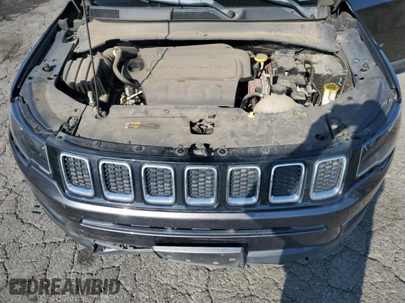 2017 Jeep Compass Latitude with VIN 3C4NJCBB0HT647547, listed as a Copart auction lot 59615635 with 53,827 mi miles and Salvage title. Bid and sale history available at DreamBid. Image 12.