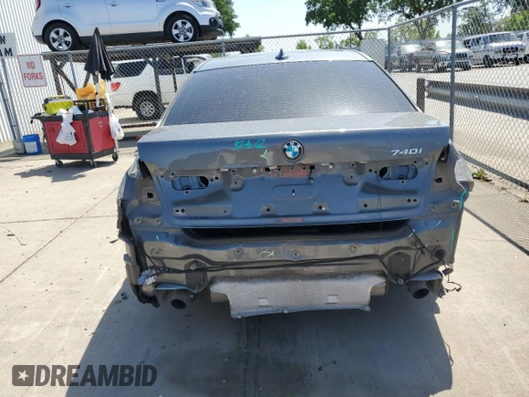 2017 BMW 7 Series 740i with VIN WBA7E2C55HG739108, listed as a Copart auction lot 53304715 with 114,510 mi miles and Salvage title. Bid and sale history available at DreamBid. Image 6.