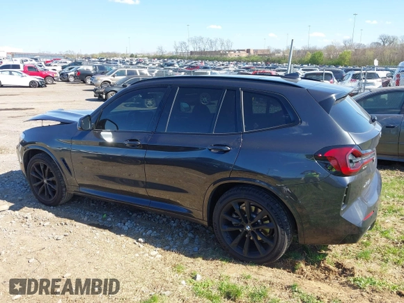 2022 BMW X3 sDrive30i with VIN 5UX43DP03N9L02180, listed as a IAAI auction lot 41879748 with 53,340 mi miles. Bid and sale history available at carsss.com. Image 14.