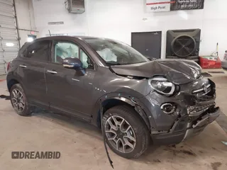 2021 FIAT 500X Trekking with VIN ZFBNF3B17MP909591, listed as a IAAI auction lot 41256551 with 58,688 mi miles and . Bid and sale history available at DreamBid. Image 1.