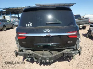2020 Infiniti QX80 Luxe with VIN JN8AZ2NE6L9253306, listed as a Copart auction lot 43617795 with 129,691 mi miles and Salvage Title. Bid and sale history available at DreamBid. Image 6.