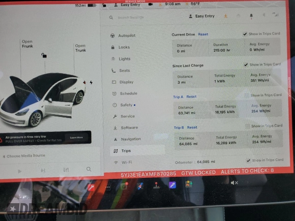 2021 Tesla Model 3 Standard Range Plus z VIN 5YJ3E1EAXMF870285, wystawiony jako Copart lot #53251375 z przebiegiem 64 085 mil mil oraz Szkody całkowita. Historia ofert i sprzedaży dostępna na DreamBid. Obrazek 9.