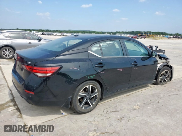 2024 Nissan Sentra SV with VIN 3N1AB8CV1RY278383, listed as a Copart auction lot 58337135 with 9,698 mi miles and Salvage title. Bid and sale history available at DreamBid. Image 3.