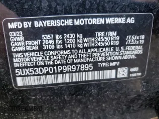 2023 BMW X3 xDrive30i with VIN 5UX53DP01P9R97895, listed as a Copart auction lot 47748745 with 18,193 mi miles and Salvage Title. Bid and sale history available at carsss.com. Image 13.
