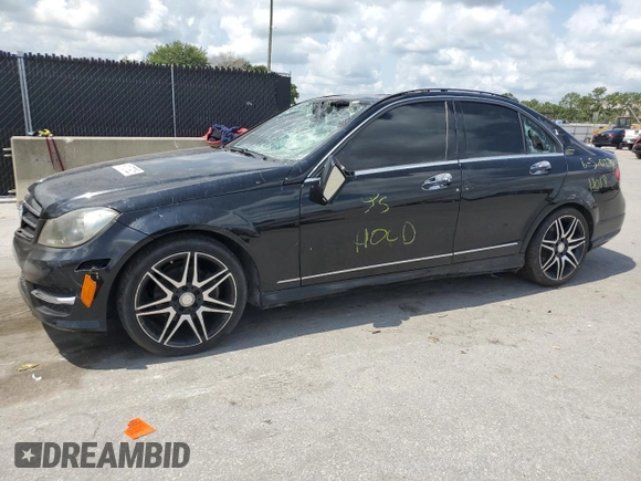 2014 Mercedes-Benz C 250 Sport with VIN WDDGF4HB5EG240448, listed as a Copart auction lot 61107925 with 105,651 mi miles and Clean title. Bid and sale history available at DreamBid. Image 1.