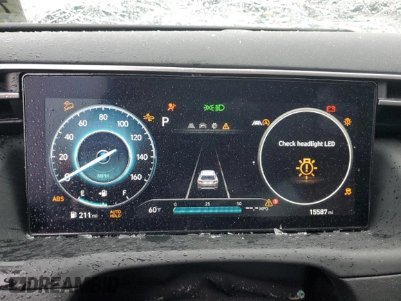 2024 Hyundai Tucson SEL z VIN 5NMJBCDE9RH423615, wystawiony jako Copart lot #56845595 z przebiegiem 15 587 mil mil oraz Szkoda całkowita • Salvage title. Historia ofert i sprzedaży dostępna na DreamBid. Obrazek 9.