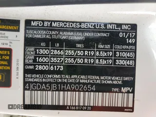 2017 Mercedes-Benz GLE 350 with VIN 4JGDA5JB1HA902654, listed as a Copart auction lot 59092805 with 104,503 mi miles and Clean title. Bid and sale history available at DreamBid. Image 14.