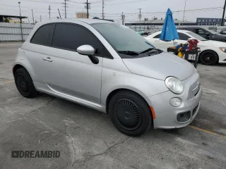 2012 FIAT 500 Sport with VIN 3C3CFFBRXCT385475, listed as a Copart auction lot 60477675 with 131,410 mi miles and Salvage title. Bid and sale history available at DreamBid. Image 4.