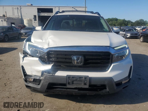 2022 Honda Ridgeline RTL-E with VIN 5FPYK3F70NB006495, listed as a Copart auction lot 57756735 with 43,874 mi miles and Salvage title. Bid and sale history available at DreamBid. Image 5.