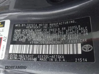 2011 Toyota Avalon with VIN 4T1BK3DB1BU426397, listed as a IAAI auction lot 41924264 with 65,811 mi miles and . Bid and sale history available at DreamBid. Image 9.