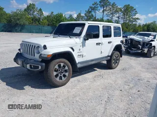 2019 Jeep Wrangler Unlimited Sahara with VIN 1C4HJXEG4KW514206, listed as a IAAI auction lot 42247094 with 45,712 mi miles and . Bid and sale history available at DreamBid. Image 2.