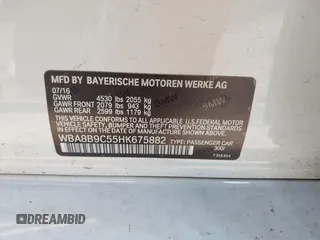 2017 BMW 3 Series 330i with VIN WBA8B9C55HK675882, listed as a IAAI auction lot 42004613 with 94,359 mi miles and . Bid and sale history available at DreamBid. Image 9.