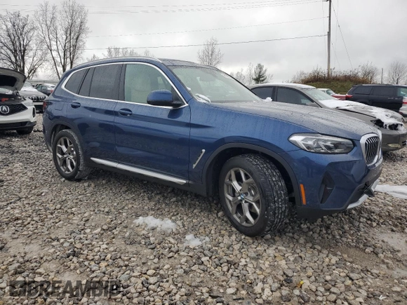 2024 BMW X3 xDrive30i with VIN 5UX53DP02R9V64816, listed as a Copart auction lot 81795744 with 0 mi miles and Clean Title. Bid and sale history available at carsss.com. Image 4.