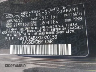 2019 Hyundai Veloster Turbo z VIN KMHTH6AB3KU020159, wystawiony jako IAAI lot #41954737 z przebiegiem 152 070 mil mil oraz . Historia ofert i sprzedaży dostępna na DreamBid. Obrazek 9.
