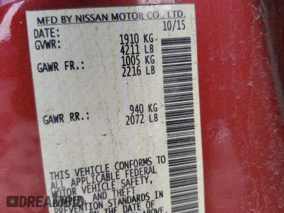 2015 Nissan Altima S with VIN 1N4AL3AP0FC588861, listed as a Copart auction lot 49971655 with 144,333 mi miles and Salvage Title. Bid and sale history available at DreamBid. Image 14.