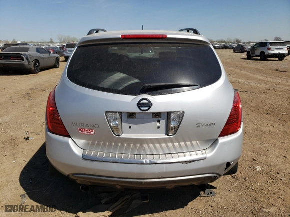 2006 Nissan Murano SL with VIN JN8AZ08W36W528435, listed as a Copart auction lot 51998144 with 159,395 mi miles and Salvage Title. Bid and sale history available at carsss.com. Image 6.