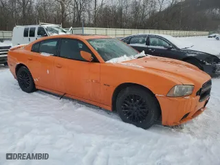 2014 Dodge Charger RT 100th Anniversary with VIN 2C3CDXCT4EH163838, listed as a Copart auction lot 87383134 with 197,003 mi miles and Salvage Title. Bid and sale history available at carsss.com. Image 4.
