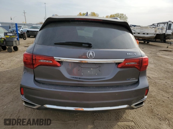 2017 Acura MDX Sport Hybrid w/Advance Pkg with VIN 5FRYD7H71HB000196, listed as a Copart auction lot 75695694 with 0 mi miles and Salvage Title. Bid and sale history available at carsss.com. Image 6.