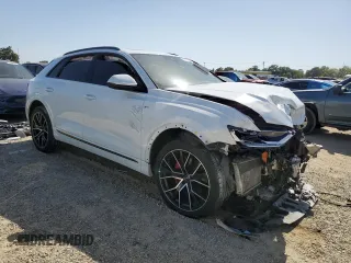 2020 Audi Q8 Premium Plus with VIN WA1EVAF19LD018694, listed as a Copart auction lot 56150484 with 0 mi miles and Salvage Title. Bid and sale history available at carsss.com. Image 4.