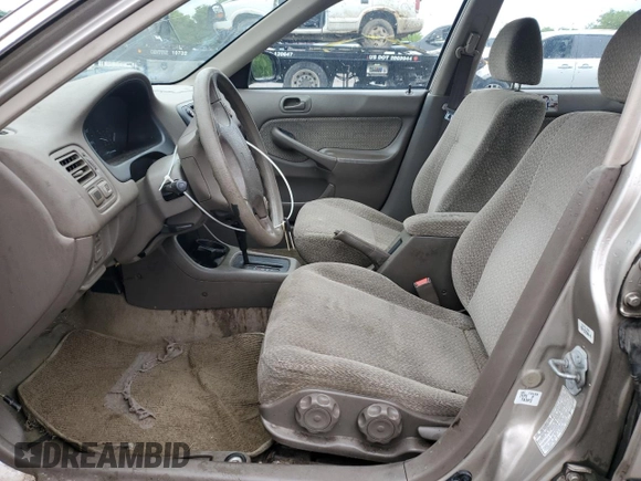 2000 Honda Civic LX with VIN 2HGEJ6678YH599507, listed as a Copart auction lot 56971495 with 163,040 mi miles and Clean Title. Bid and sale history available at DreamBid. Image 7.