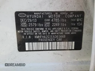 2014 Hyundai Azera Limited z VIN KMHFH4JG1EA361448, wystawiony jako Copart lot #42344065 z przebiegiem 178 452 mil mil oraz Szkoda całkowita • Salvage title. Historia ofert i sprzedaży dostępna na DreamBid. Obrazek 12.