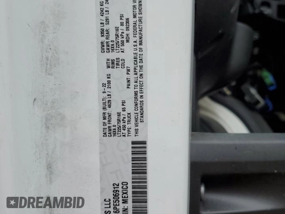 2023 Ram ProMaster Cargo with VIN 3C6MRVJG6PE506912, listed as a Copart auction lot 52349875 with Not Provided miles and Salvage Title. Bid and sale history available at DreamBid. Image 13.