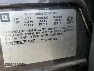 2014 Buick LaCrosse Leather with VIN 1G4GB5G32EF131467, listed as a Copart auction lot 62420344 with 142,224 mi miles and Salvage Title. Bid and sale history available at carsss.com. Image 13.