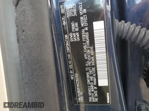 2012 Volvo S60 T6 z VIN YV1902FH4C2102159, wystawiony jako Copart lot #48685875 z przebiegiem 132 663 mil mil oraz Szkoda całkowita • Salvage title. Historia ofert i sprzedaży dostępna na DreamBid. Obrazek 12.