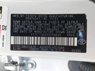 2023 Toyota Camry XLE z VIN 4T1F11AKXPU758648, wystawiony jako IAAI lot #42471815 z przebiegiem 27 714 mil mil oraz . Historia ofert i sprzedaży dostępna na DreamBid. Obrazek 9.