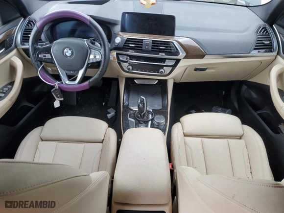 2021 BMW X3 sDrive30i with VIN 5UXTY3C05M9F87947, listed as a Copart auction lot 51312705 with 51,043 mi miles and Salvage Title. Bid and sale history available at carsss.com. Image 8.