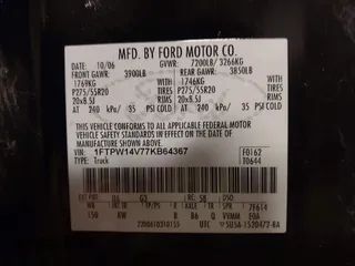 2007 Ford F-150 XLT с VIN 1FTPW14V77KB64367, выставлен на аукционе IAAI как лот 42516254 с пробегом 258 623 миль миль и . История ставок и продаж доступна на DreamBid. Изображение 9.
